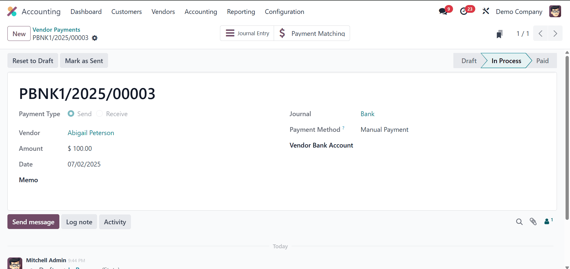 Overview of Vendor Payment Management in Odoo 18 Accounting-cybrosys