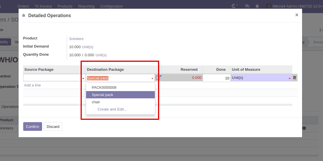 packages in odoo v12