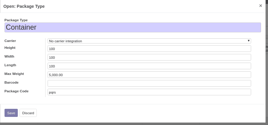 packages in odoo v12