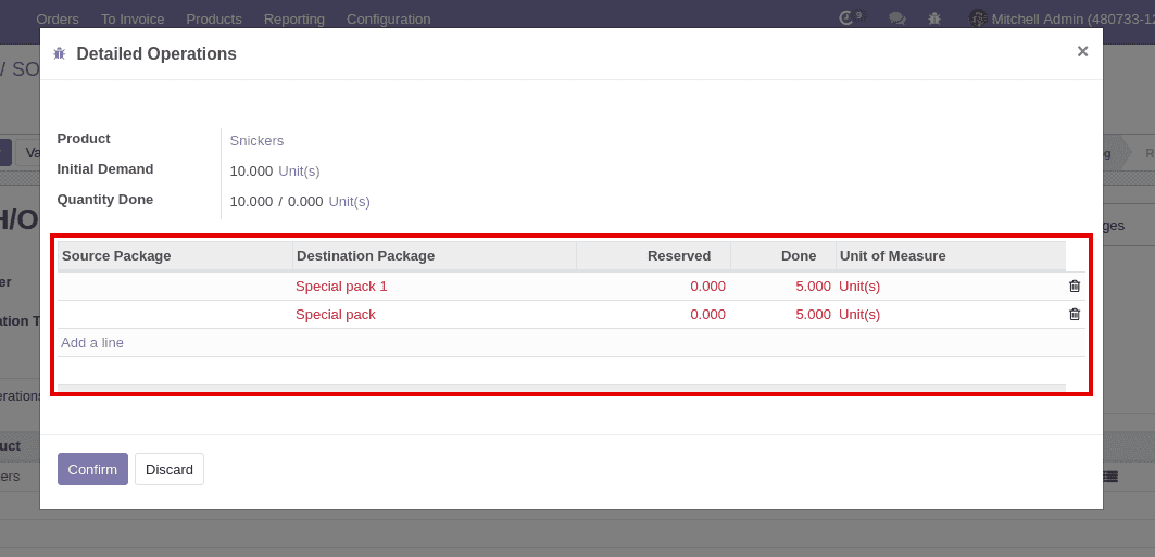 packages in odoo v12