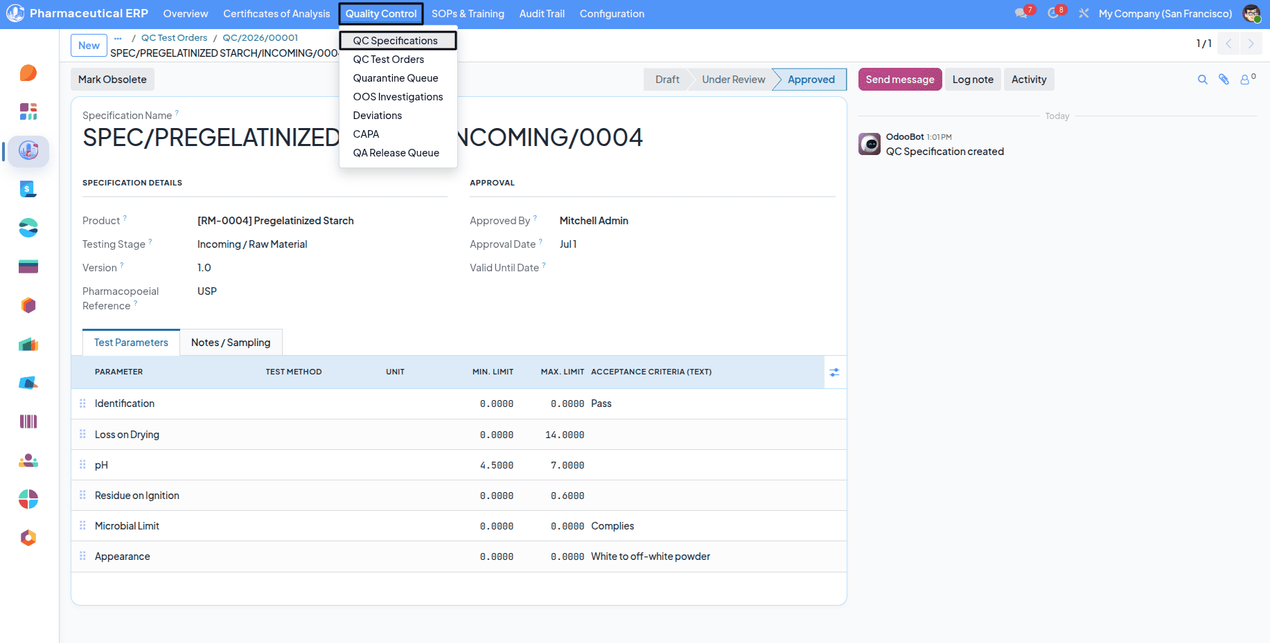 Pharmaceutical Manufacturing Management in Odoo 19 with Pharmaceutical ERP-cybrosys