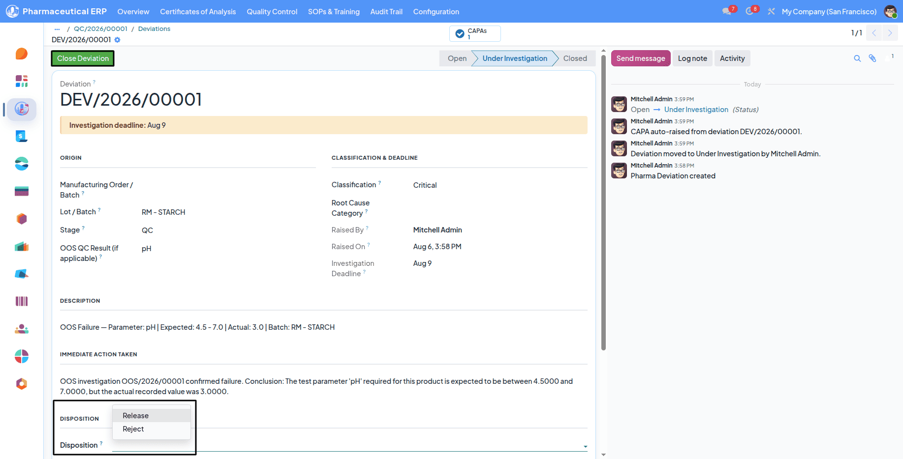Pharmaceutical Manufacturing Management in Odoo 19 with Pharmaceutical ERP-cybrosys