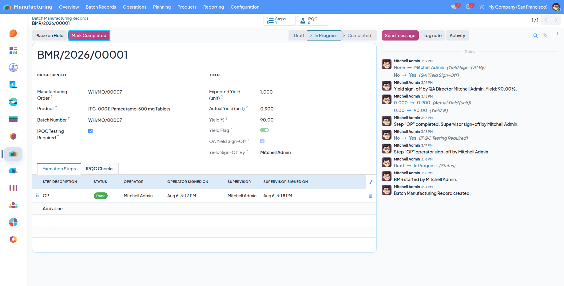 Pharmaceutical Manufacturing Management in Odoo 19 with Pharmaceutical ERP-cybrosys