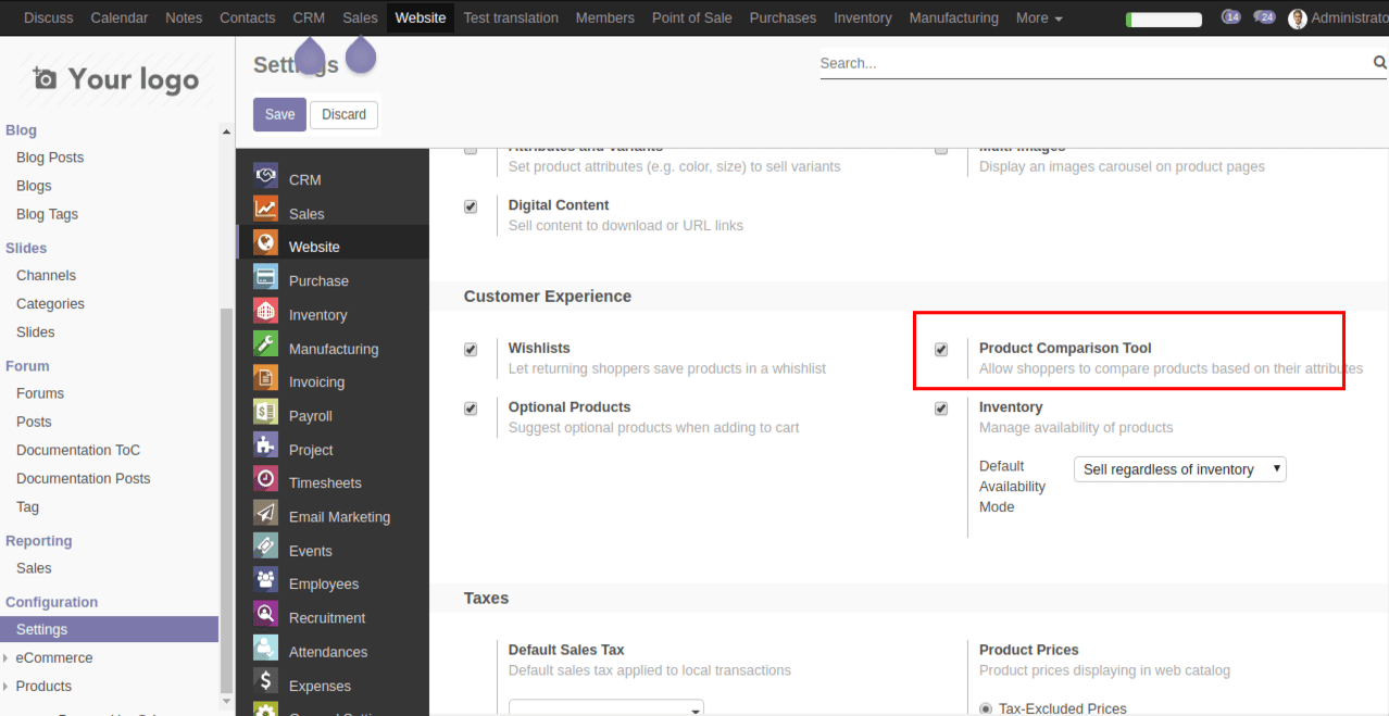 product comparison tool in odoo ecommerce-cybrosys