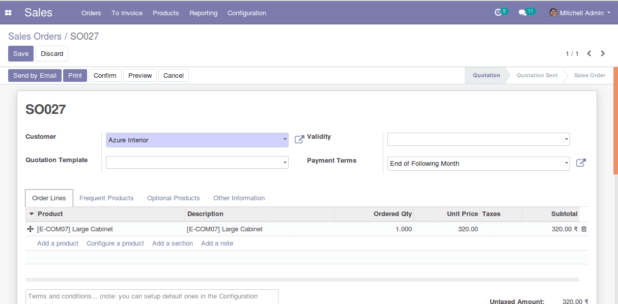 product recommendation in sales order-odoo apps