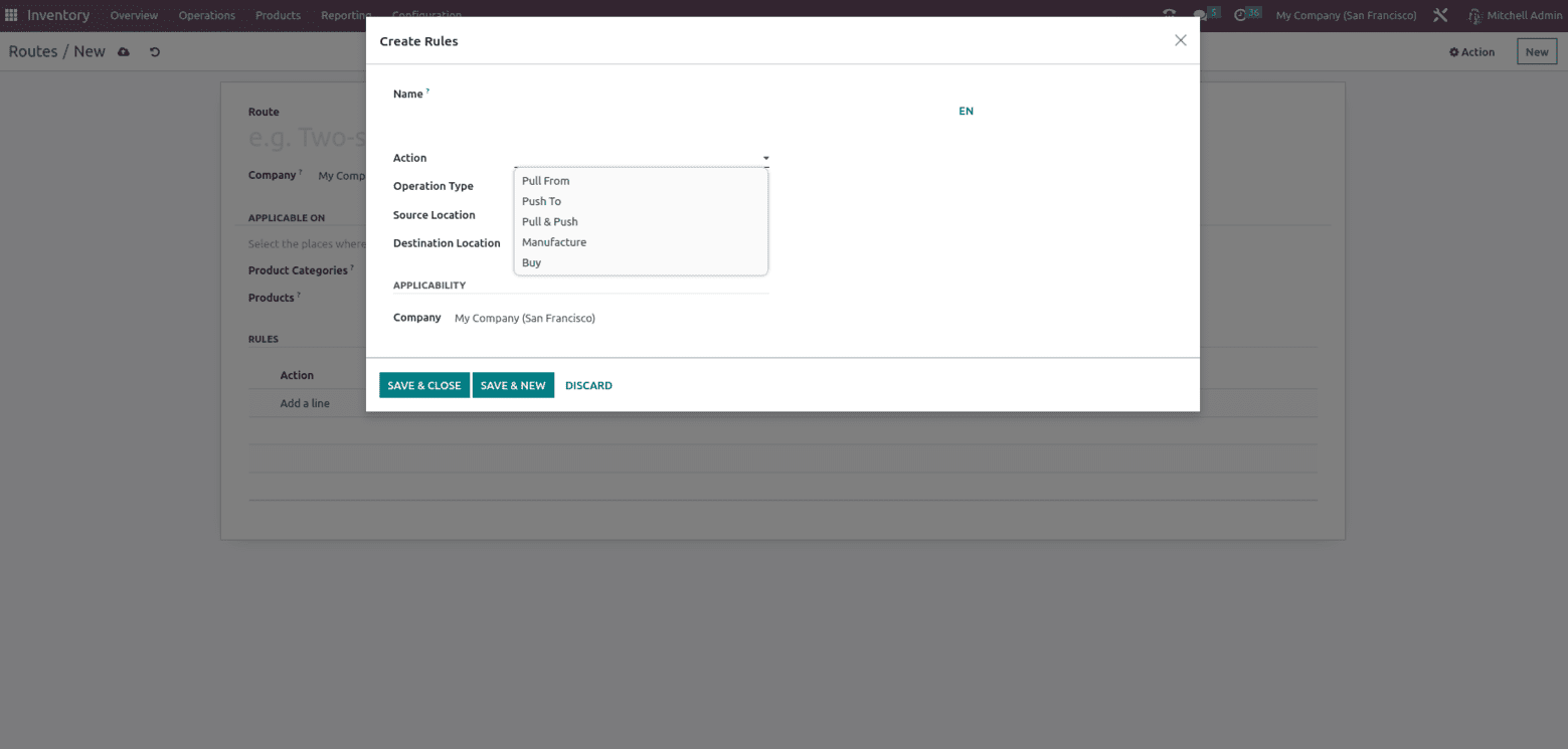 Pull & Push rule in Odoo 16 Inventory App-cybrosys