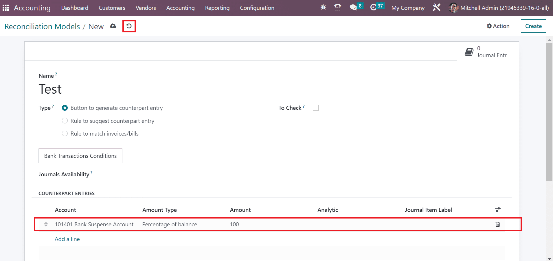 Reconciliation Models within the Odoo 16 Accounting App-cybrosys