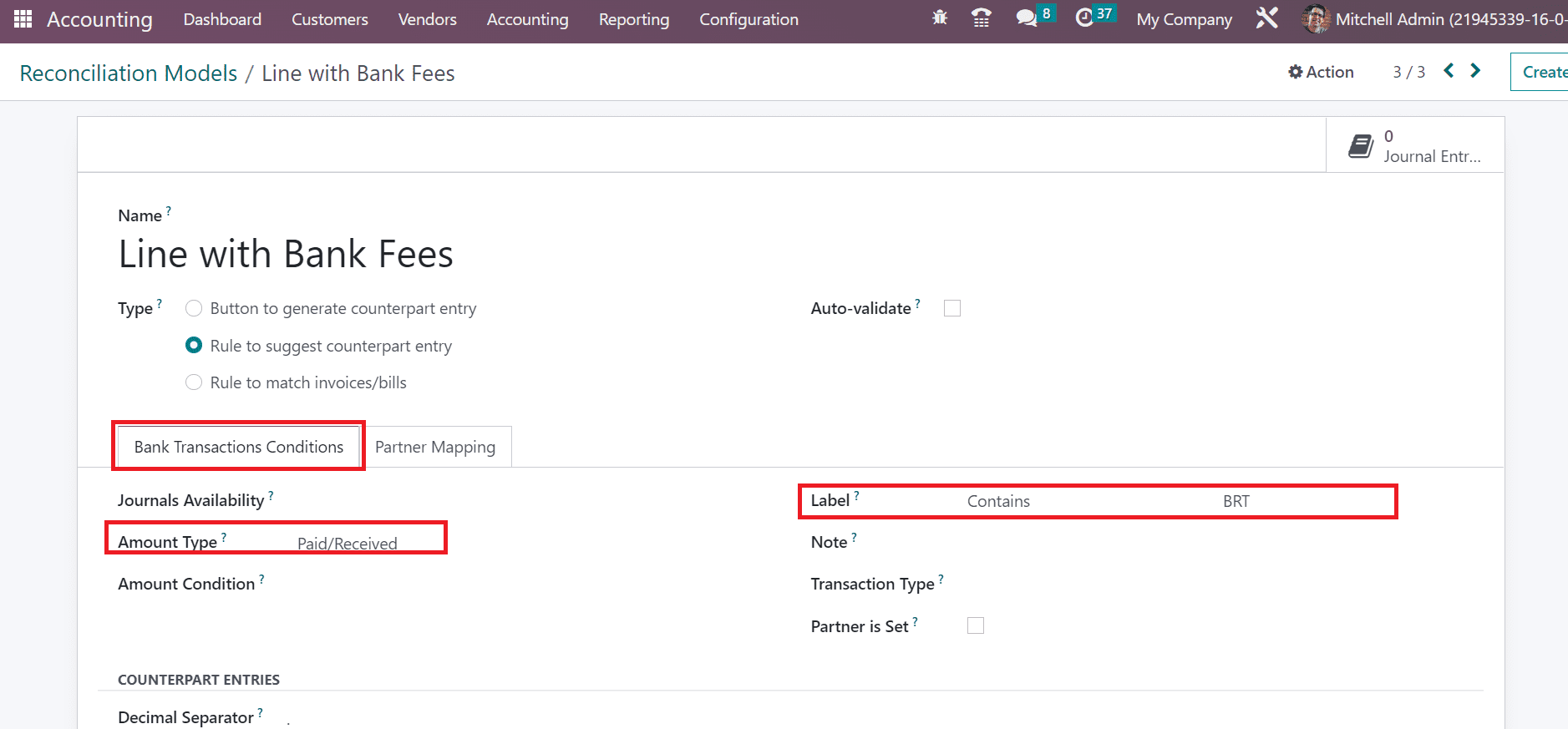 Reconciliation Models within the Odoo 16 Accounting App-cybrosys