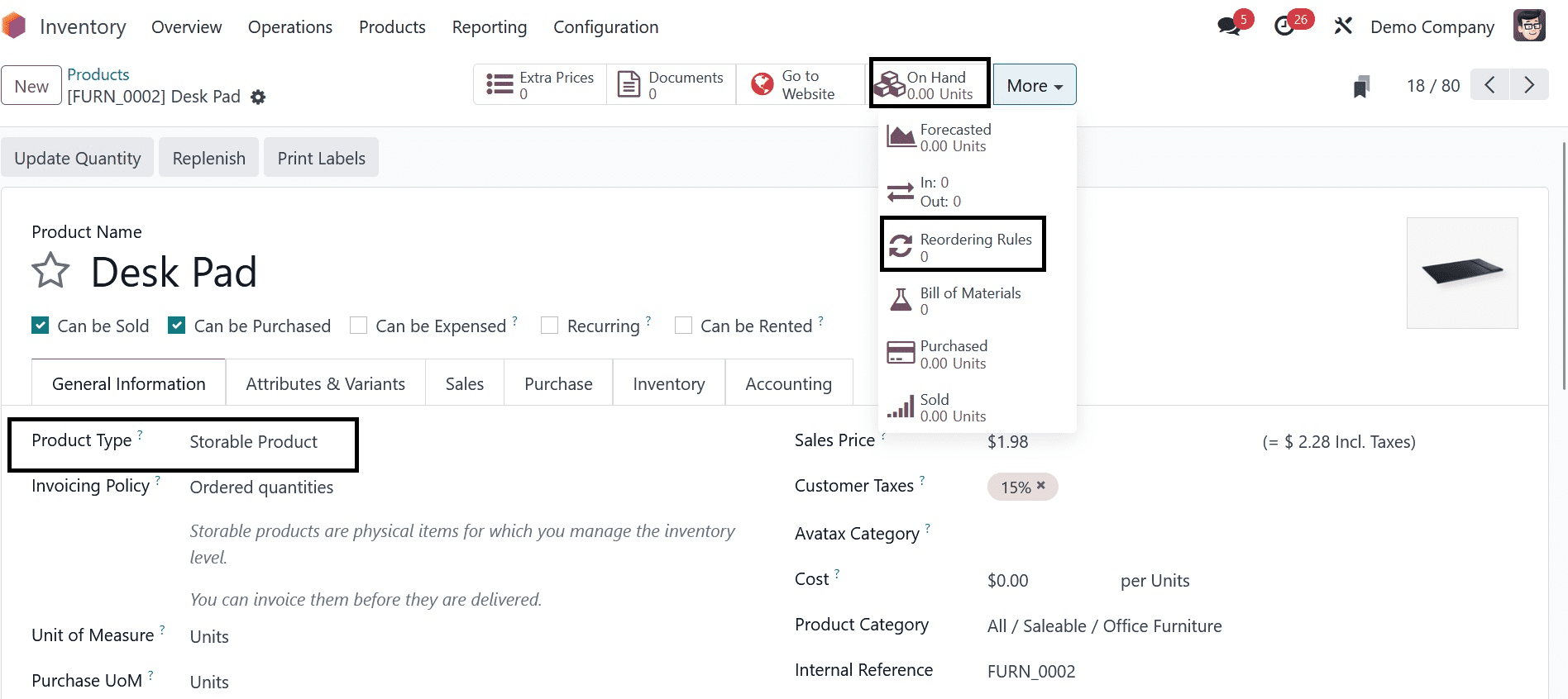 Reordering Rules in Odoo 17 Inventory-cybrosys