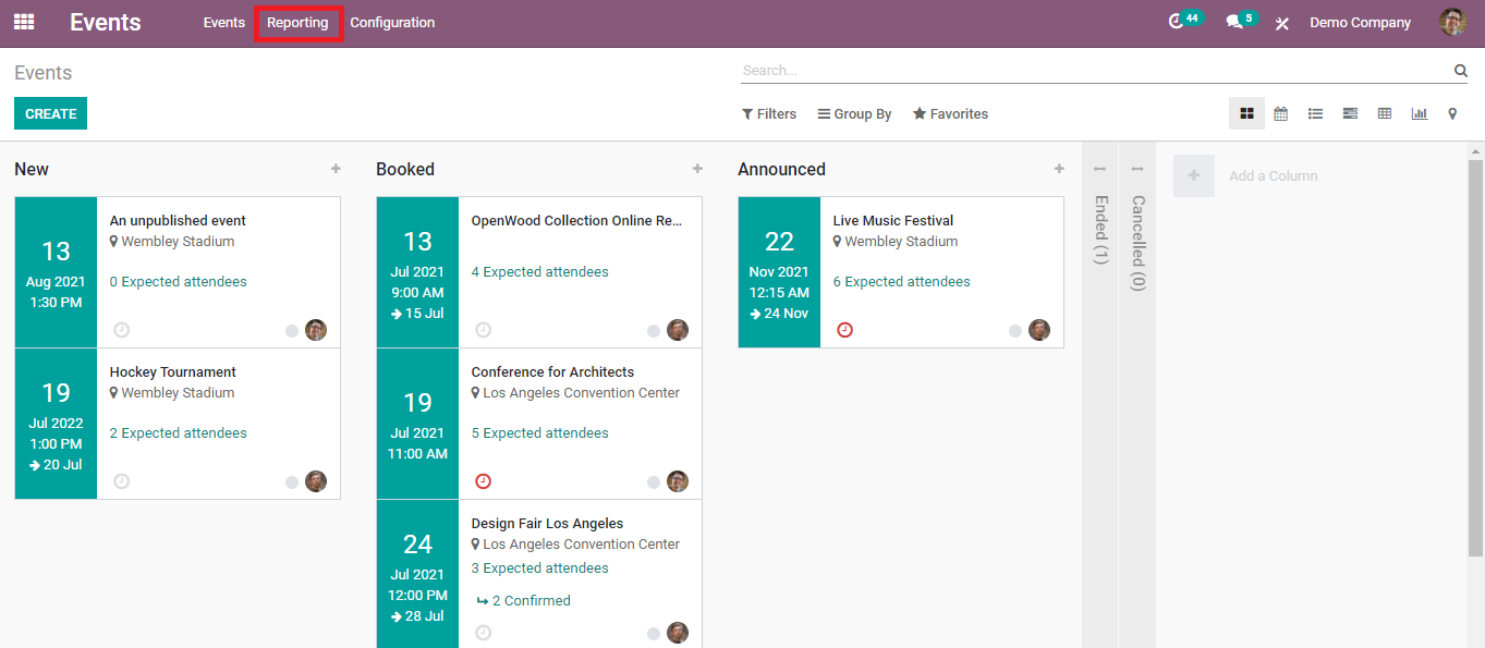 reporting-in-odoo-events-module