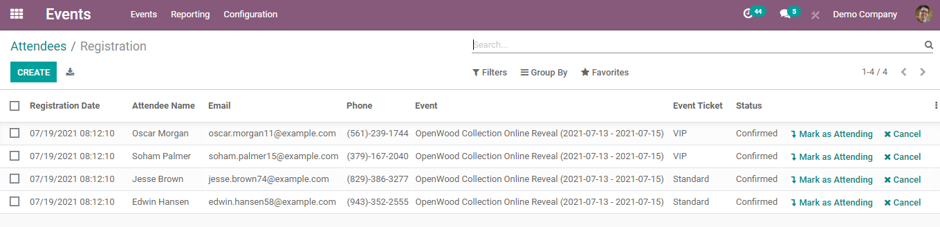 reporting-in-odoo-events-module