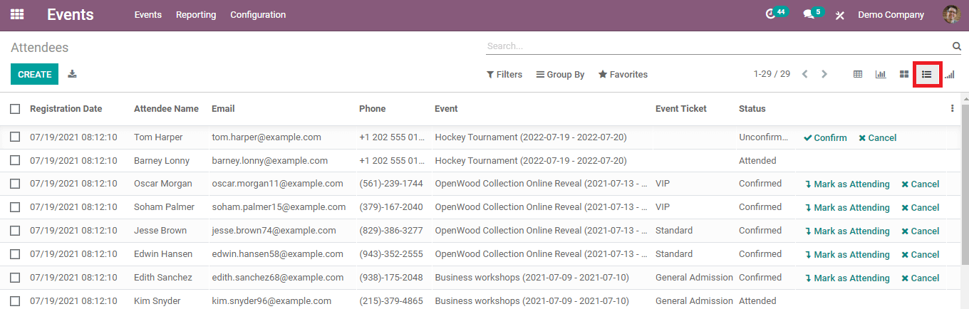 reporting-in-odoo-events-module