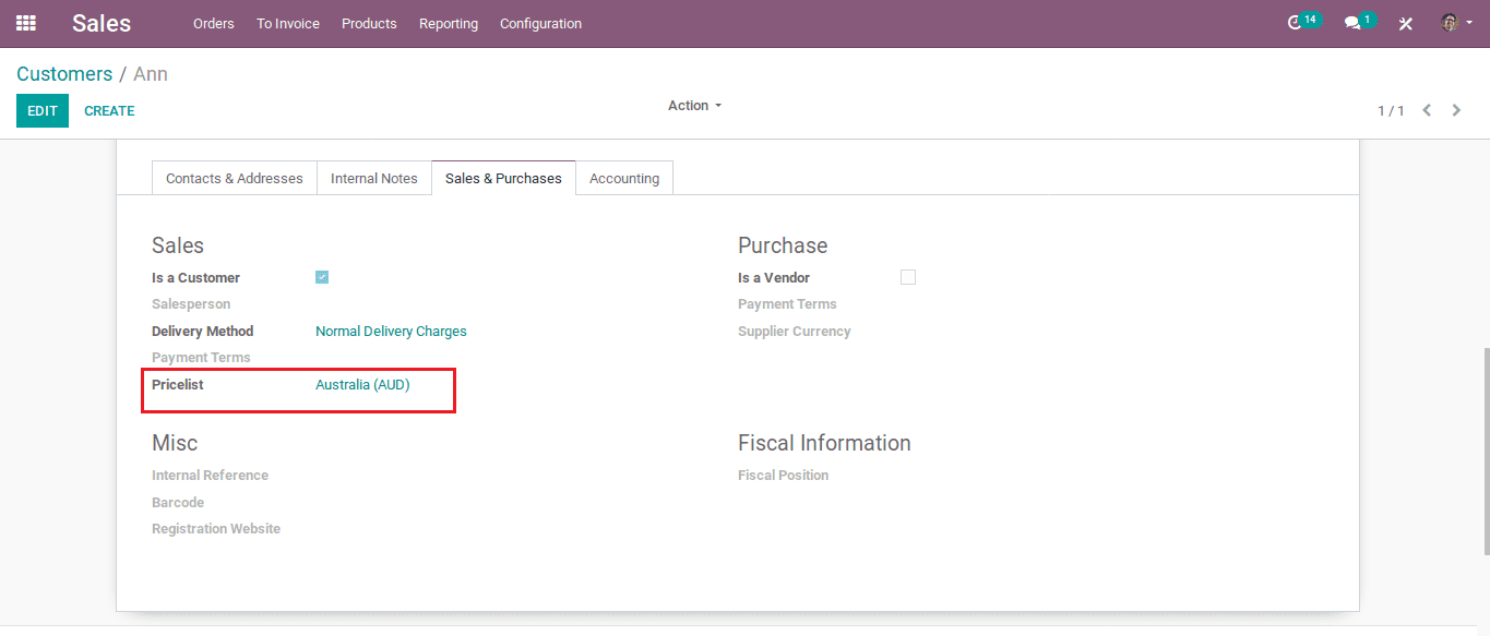 sales pricelist management in odoo