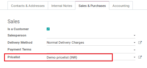 sales pricelist management in odoo