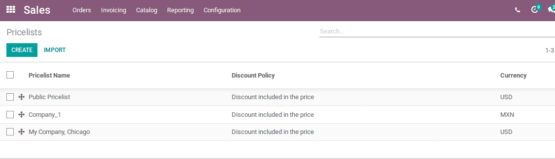 sales pricelist management in odoo