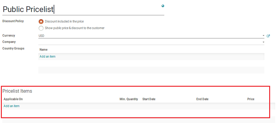 sales pricelist management in odoo