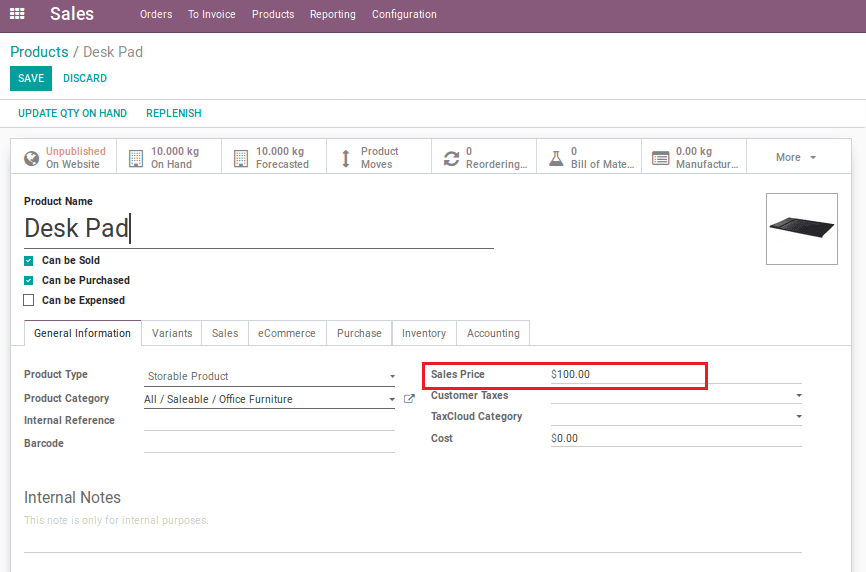 sales pricelist management in odoo