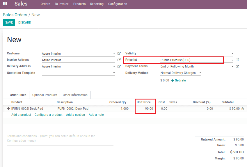 sales pricelist management in odoo