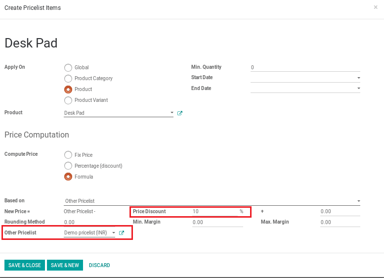 sales pricelist management in odoo