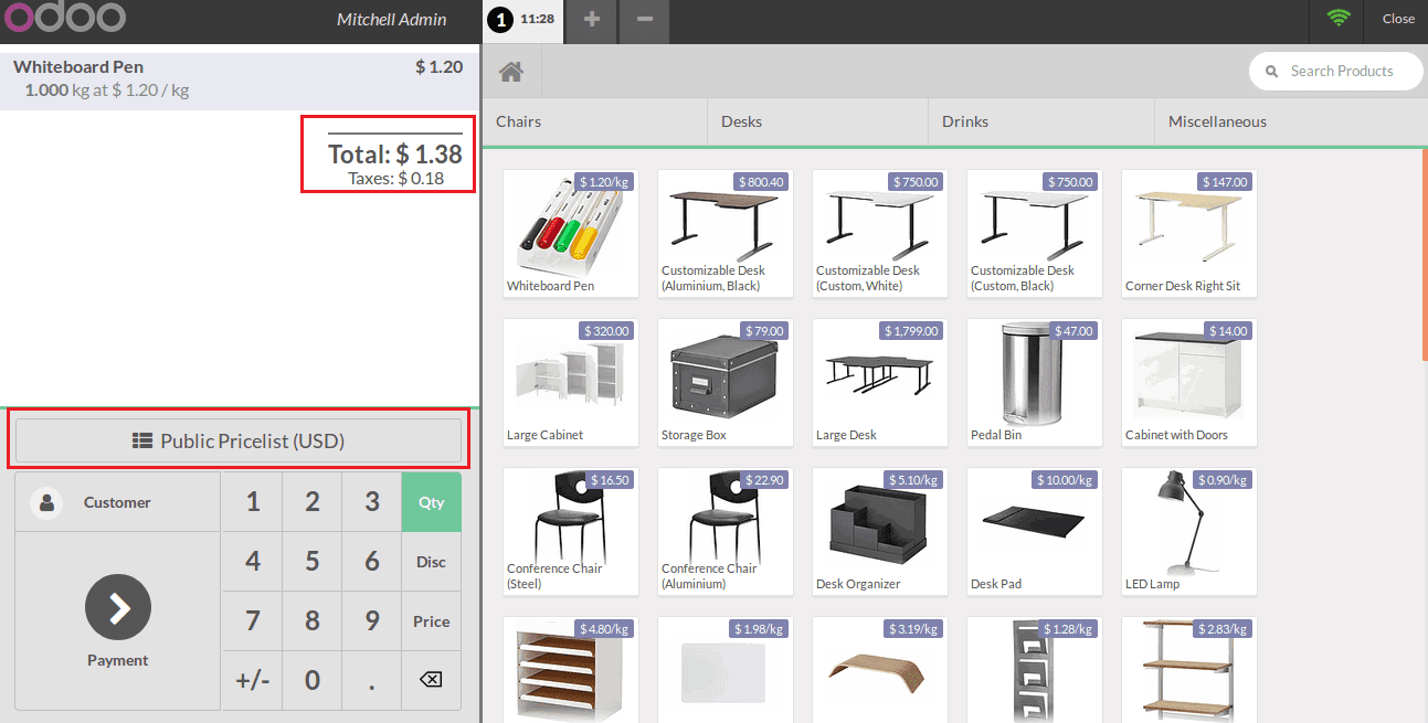 sales pricelist management in odoo