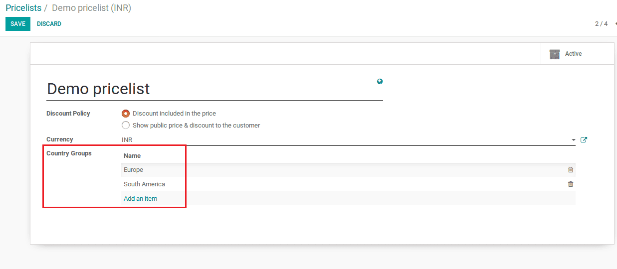 sales pricelist management in odoo