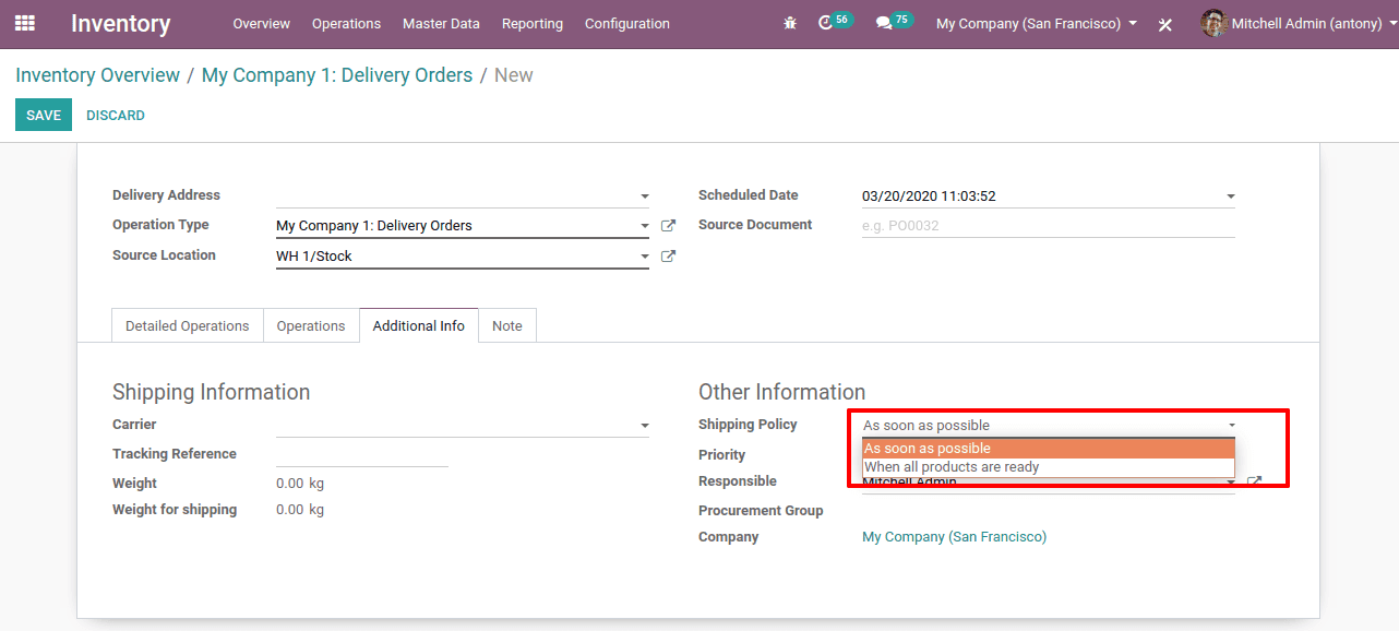 shipping management odoo 13 cybrosys