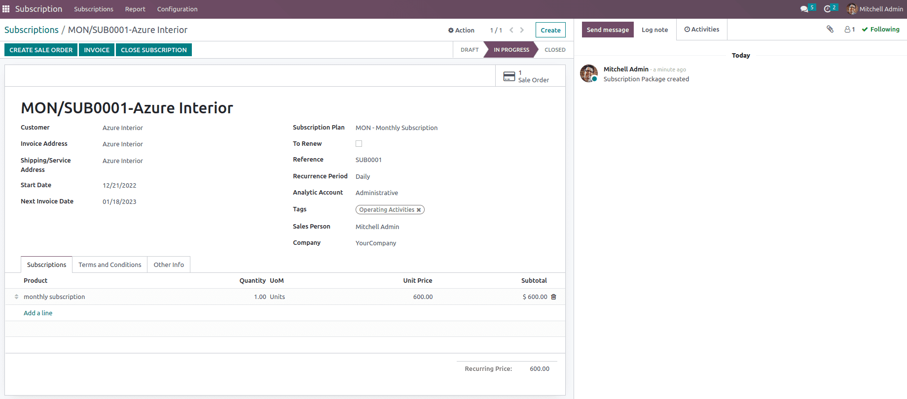 Subscription Management Module In Odoo 16-cybrosys