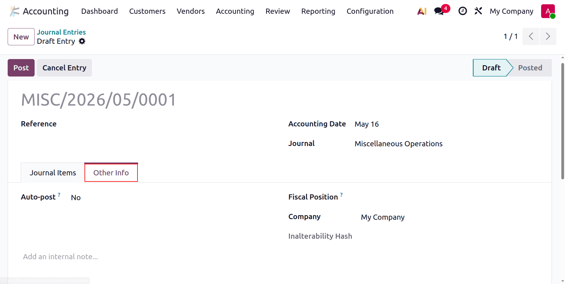 The Ultimate Guide to Journal Items and Entries in Odoo 19 Accounting-cybrosys