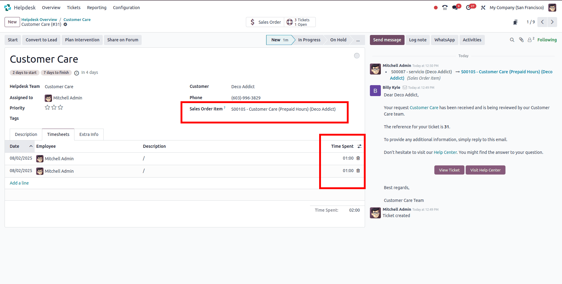 Track Time and Billing on Helpdesk Tickets in Odoo 18-cybrosys