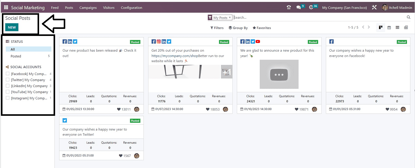 What are the Features of Odoo 16 Social Marketing Module-cybrosys