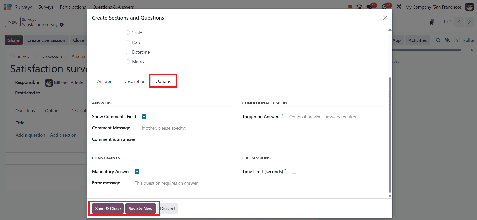 What are the Features of Odoo 18 Survey Module-cybrosys