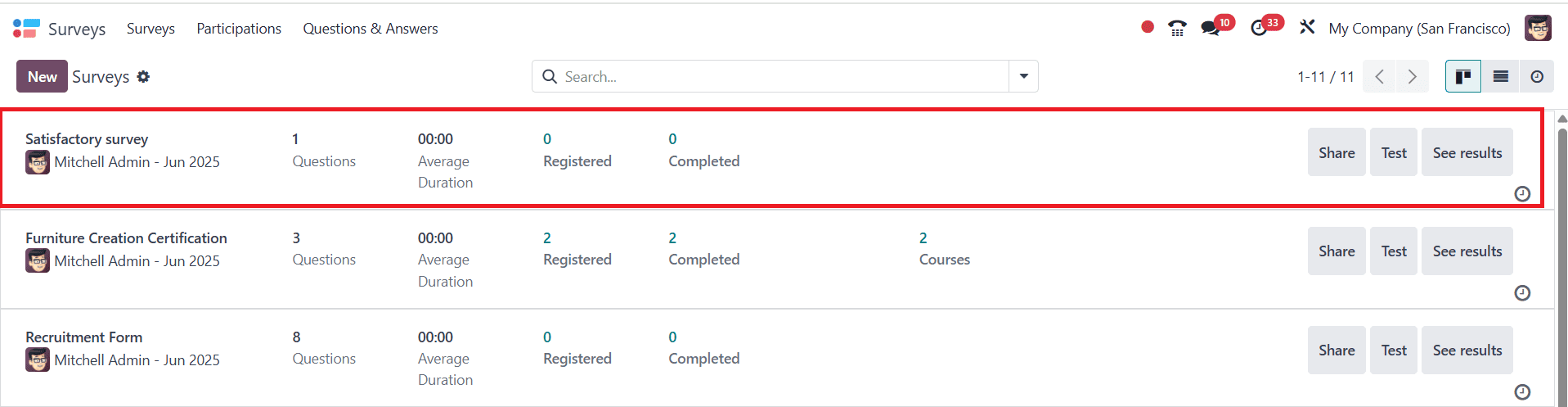 What are the Features of Odoo 18 Survey Module-cybrosys