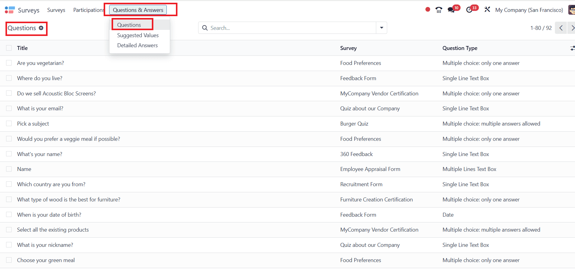 What are the Features of Odoo 18 Survey Module-cybrosys