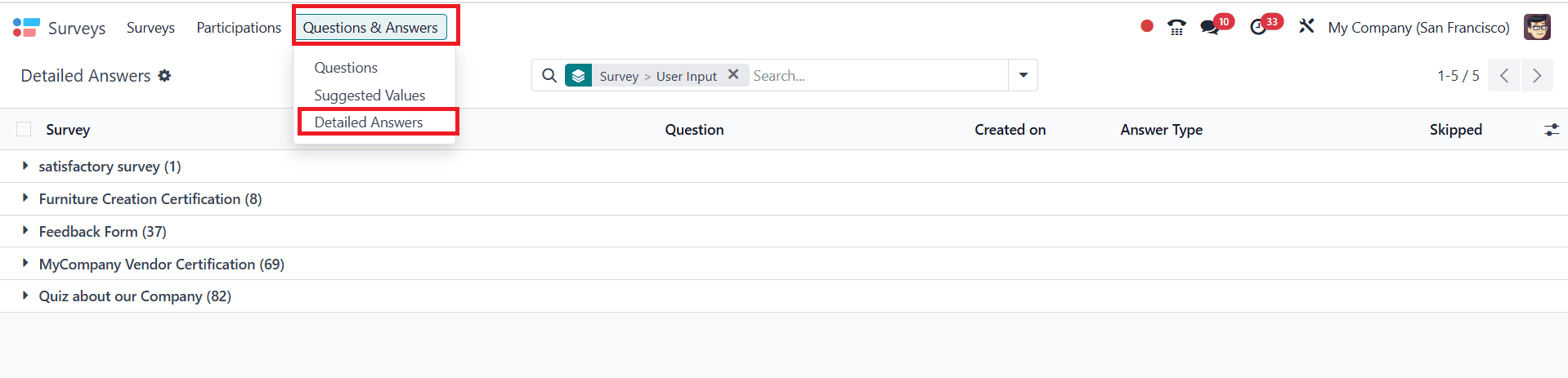 What are the Features of Odoo 18 Survey Module-cybrosys