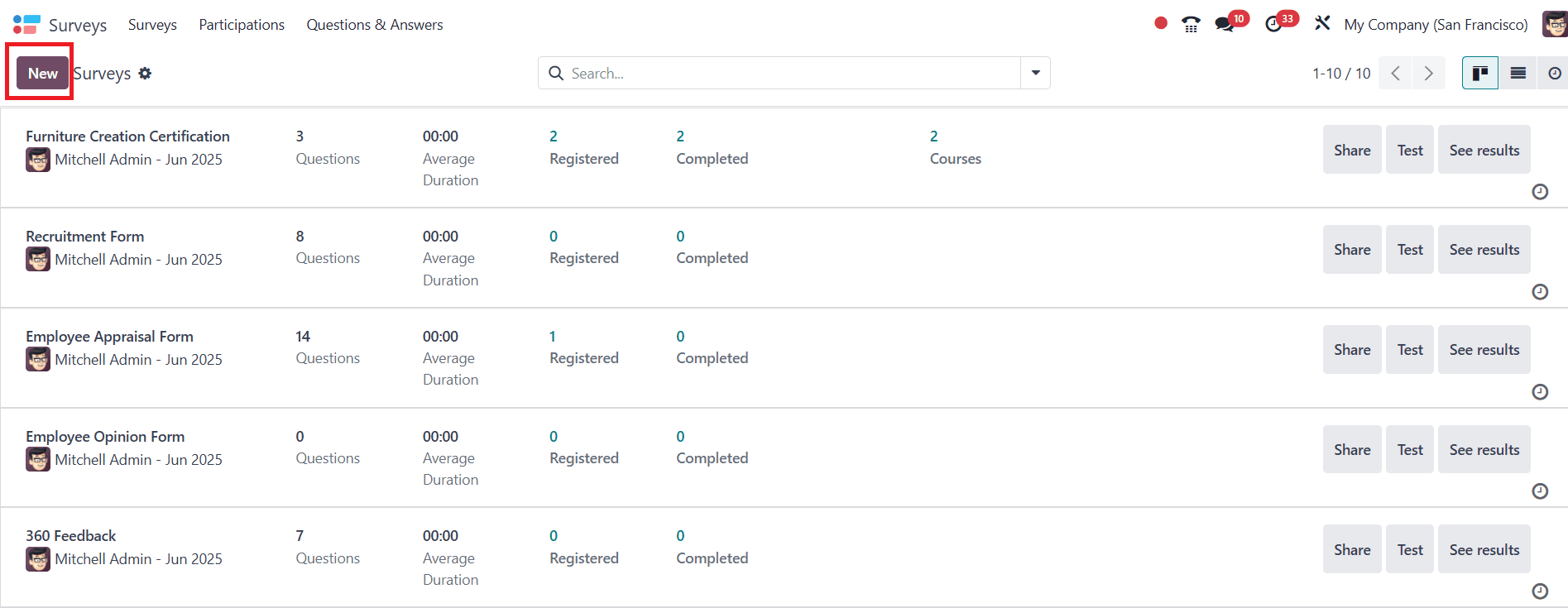 What are the Features of Odoo 18 Survey Module-cybrosys