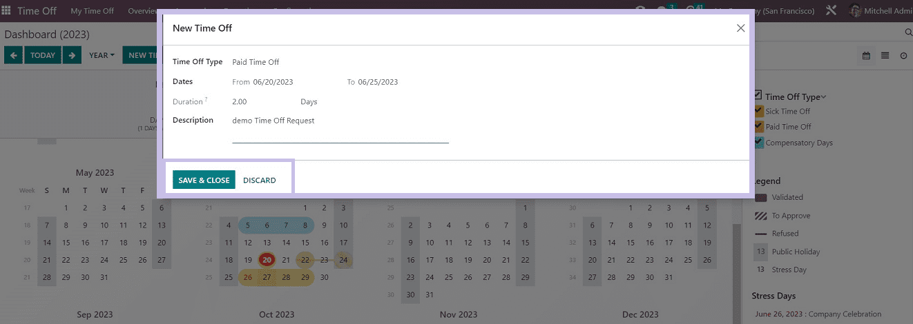 What are the Functions of Time Off Request & Allocation Requests in Odoo 16-cybrosys