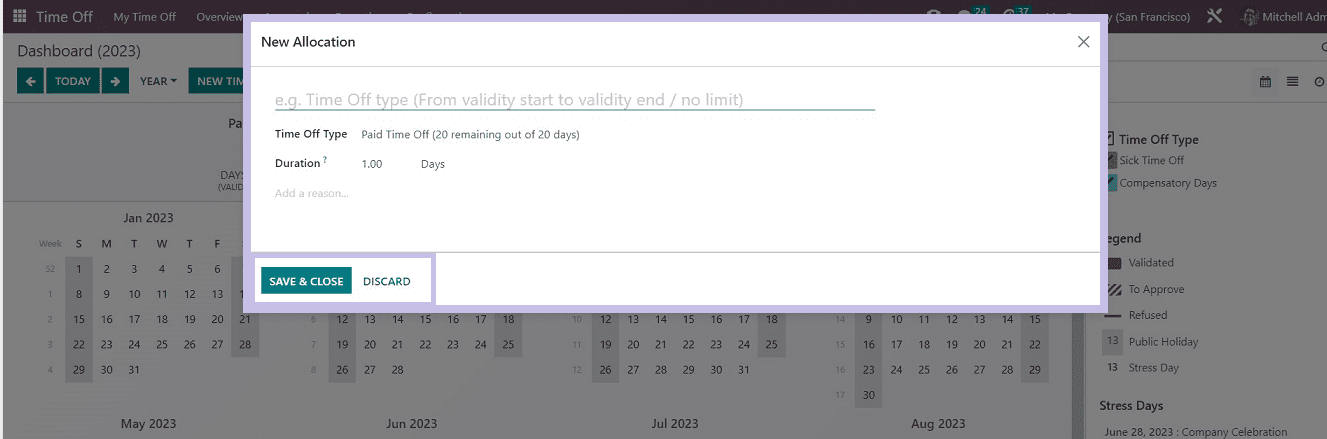 What are the Functions of Time Off Request & Allocation Requests in Odoo 16-cybrosys