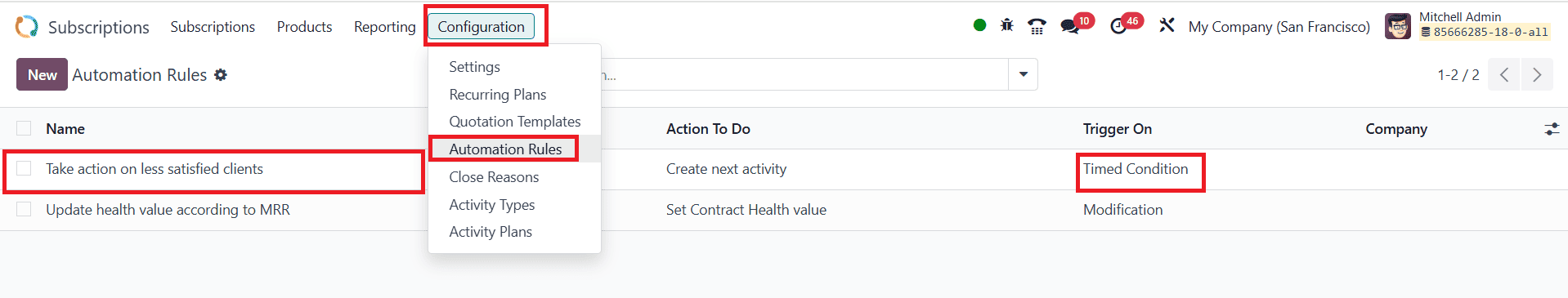 What are the Subscription Alerts in Odoo 18-cybrosys