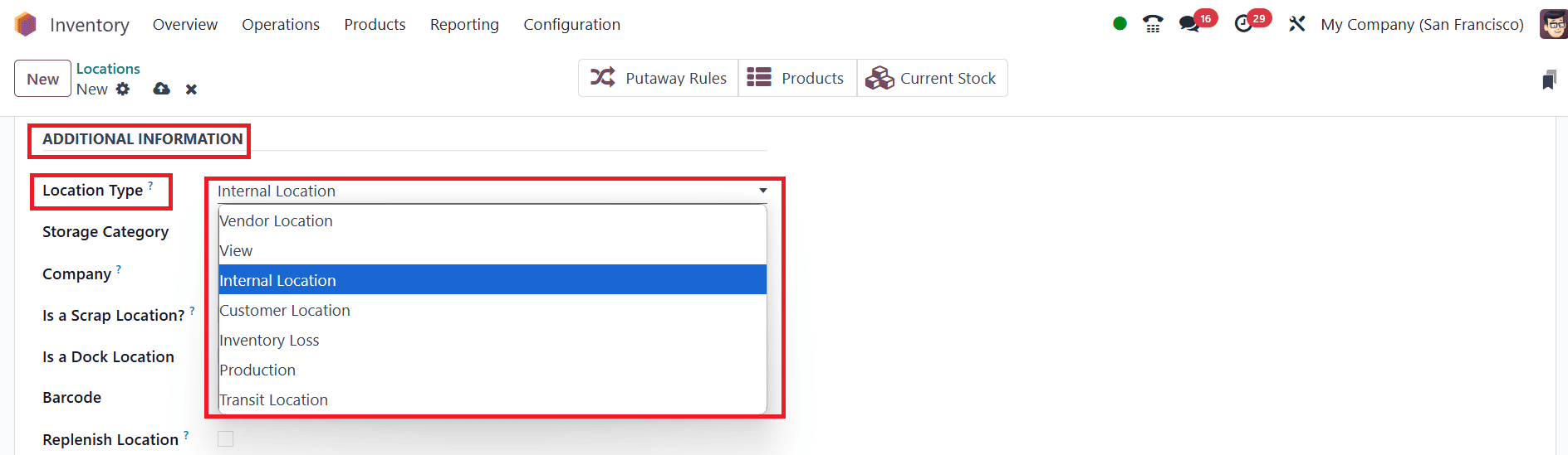 What are the Various Location Types in Odoo 18 Inventory-cybrosys