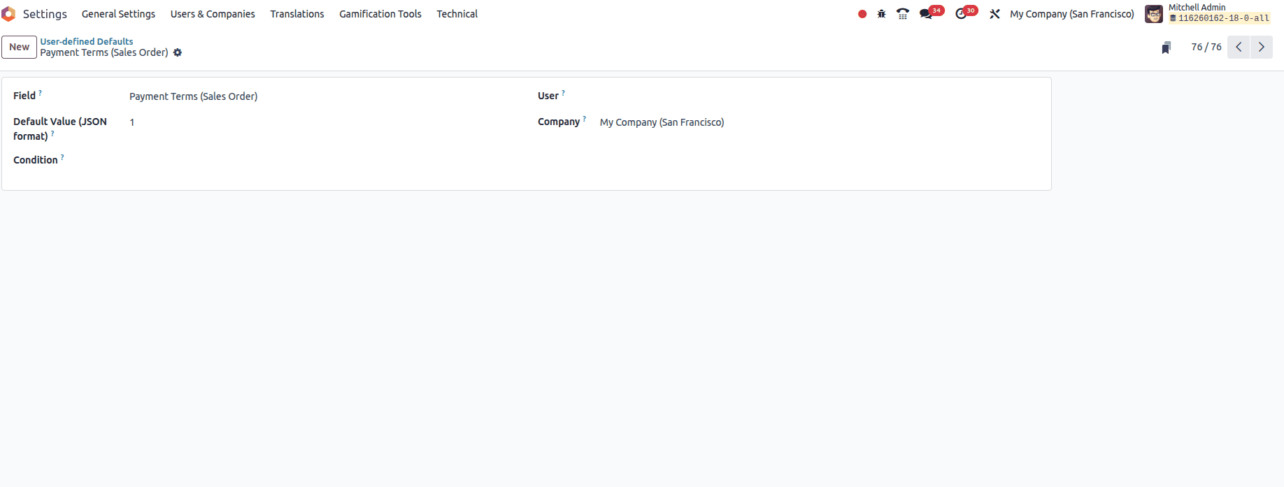 What are User-Defined Defaults in Odoo 18-cybrosys
