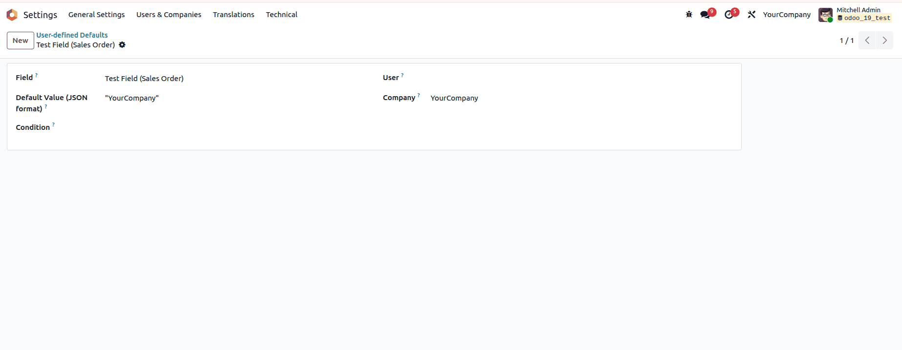 What are User-defined Defaults in Odoo 19-cybrosys
