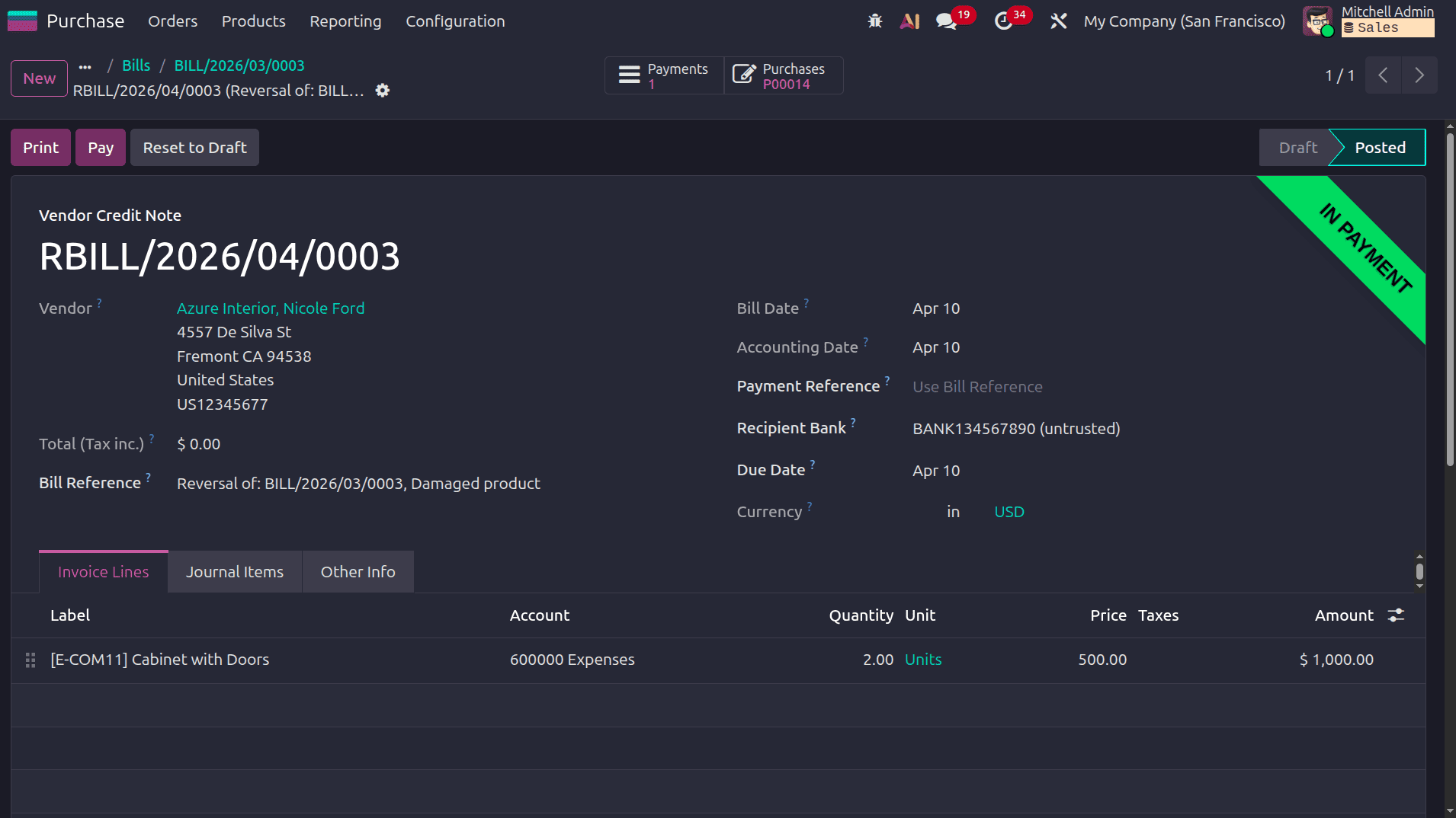 What are Vendor Refund Workflows in Odoo 19 Accounting-cybrosys