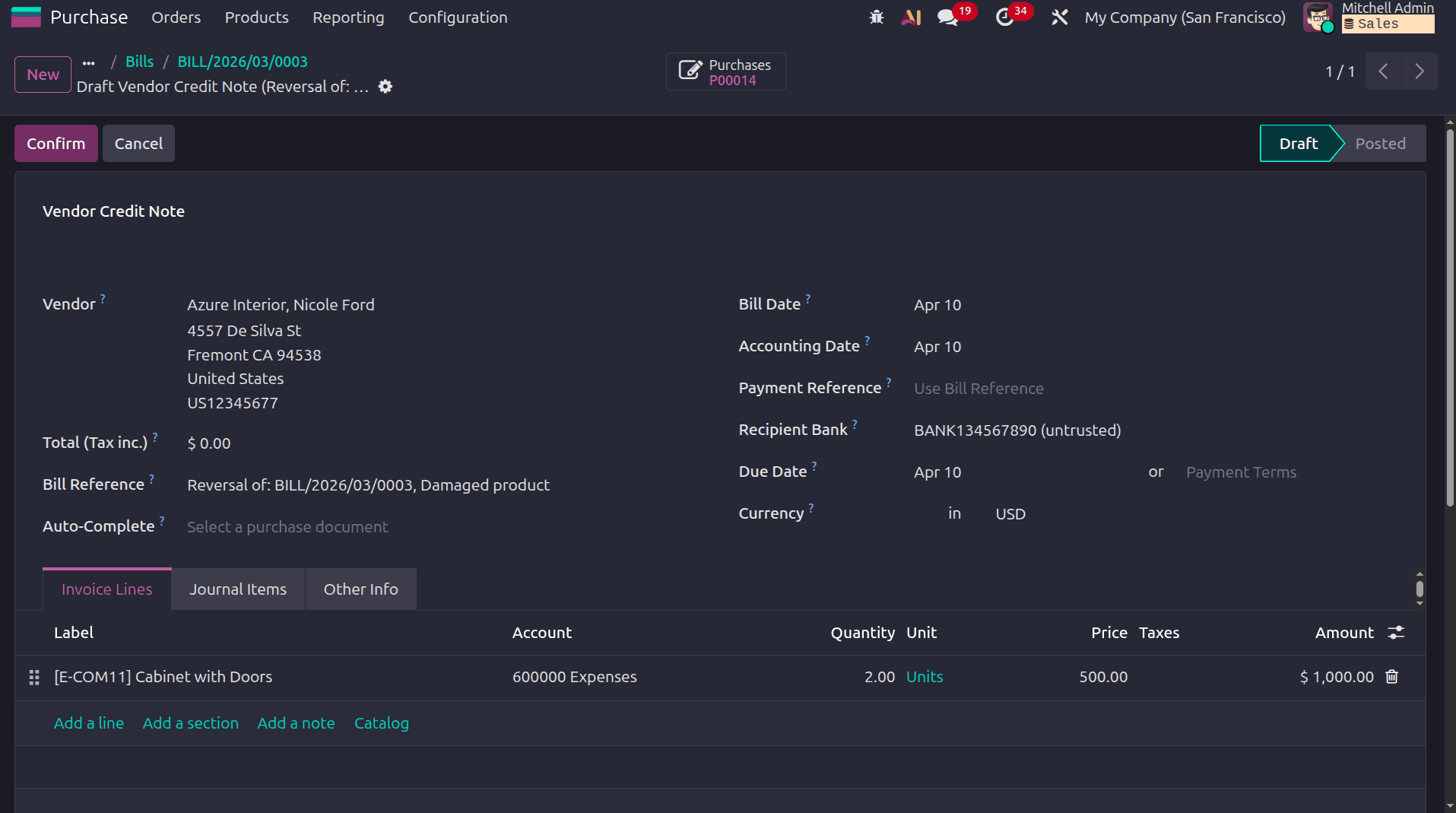 What are Vendor Refund Workflows in Odoo 19 Accounting-cybrosys