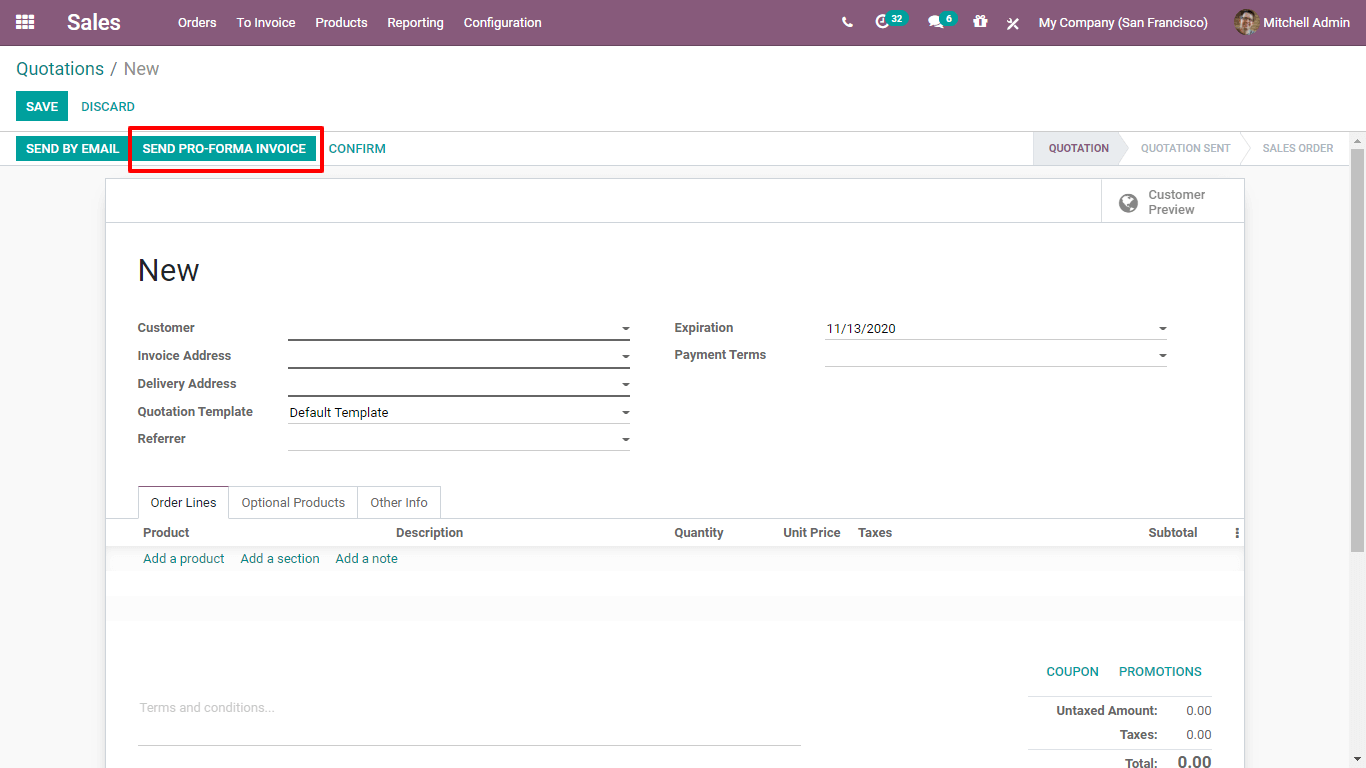 what-is-pro-forma-invoice-in-odoo-14