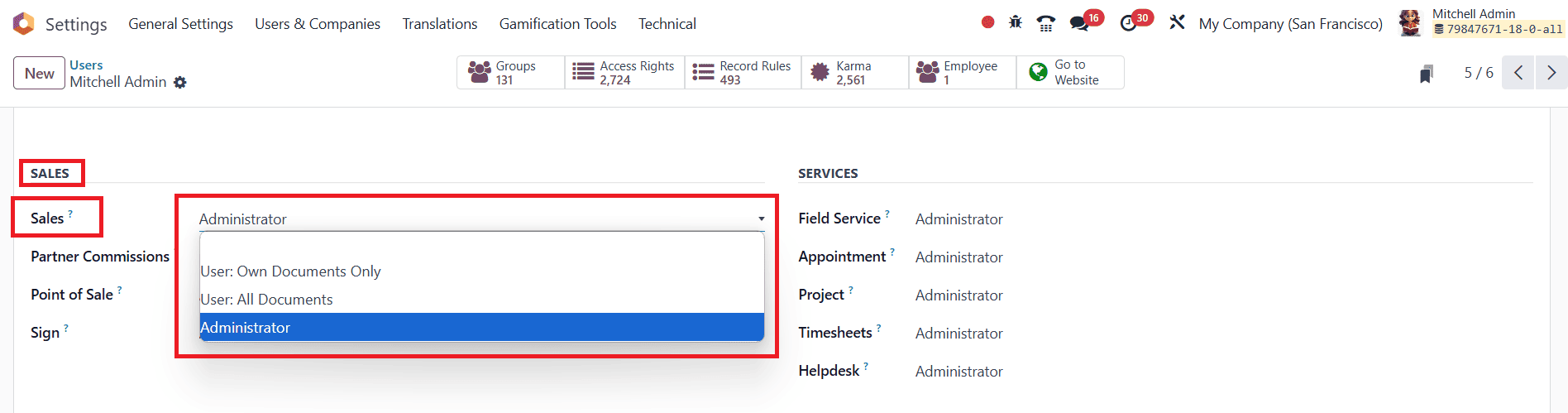 What is the Impact of Access Rights on Sales Management in Odoo 18-cybrosys