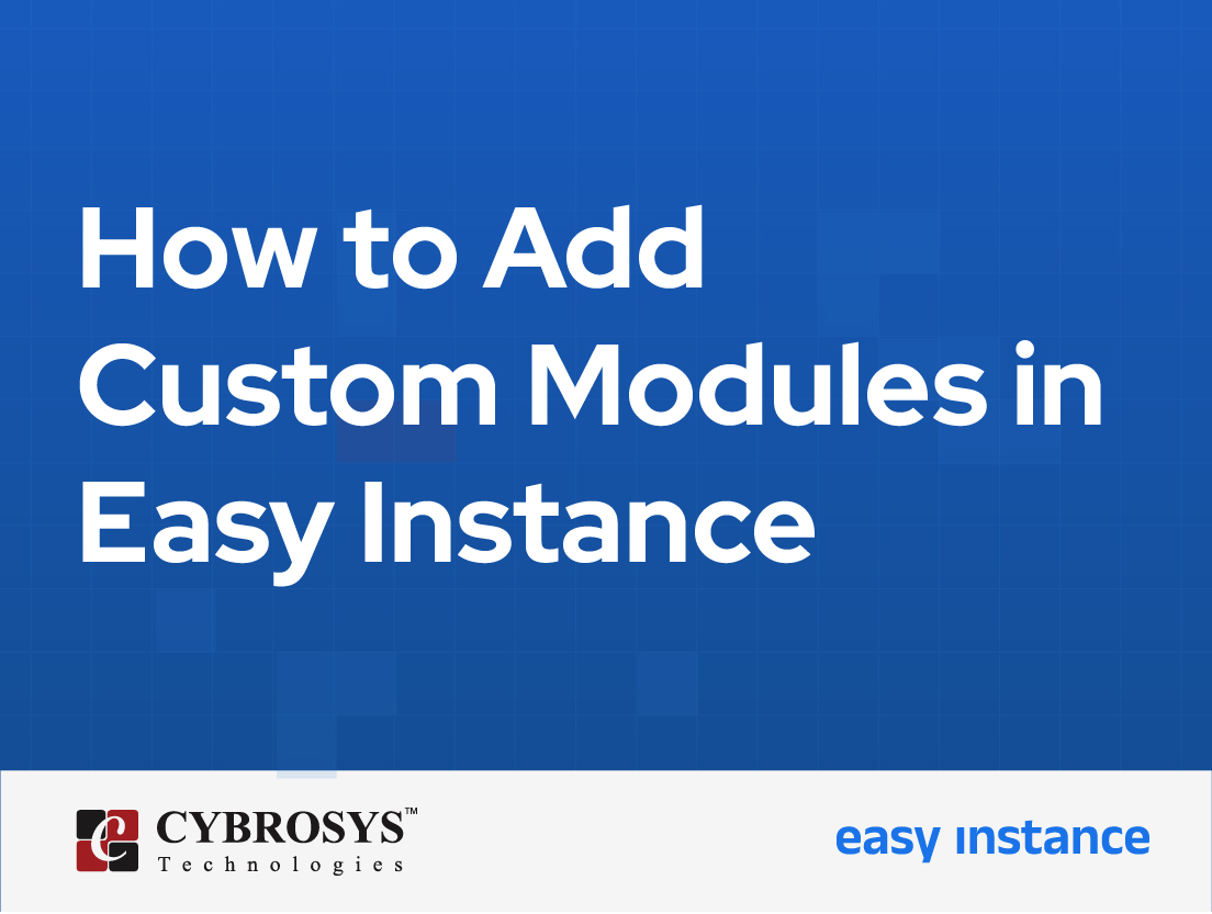  How to Add Custom Modules in Easy Instance