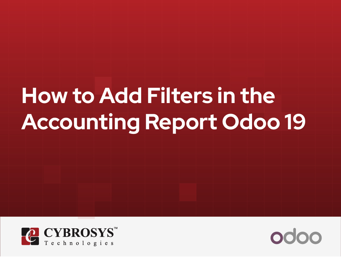  How to Add Filters in the Accounting Report Odoo 19