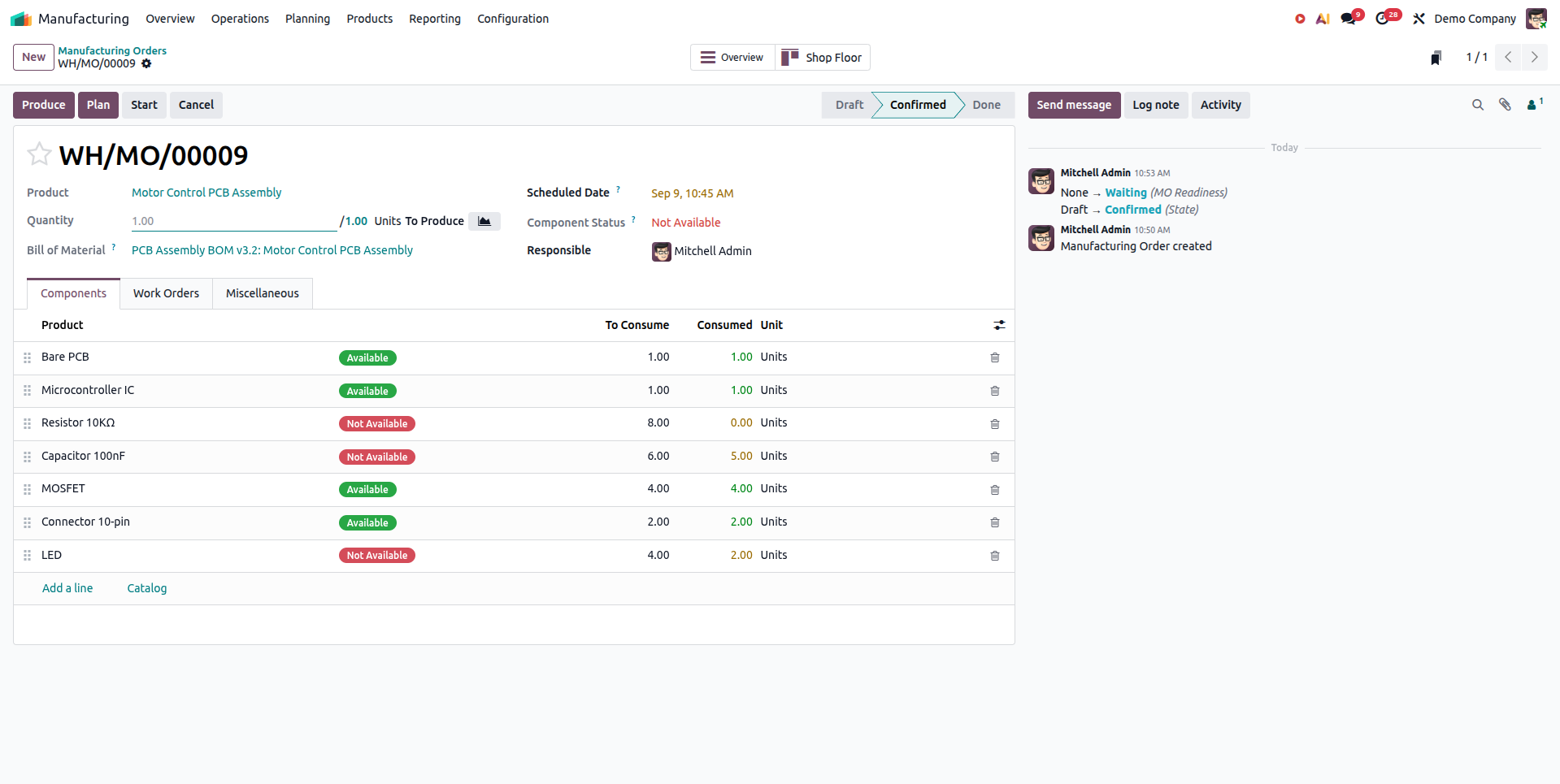 Odoo Manufacturing (MRP) for electronics