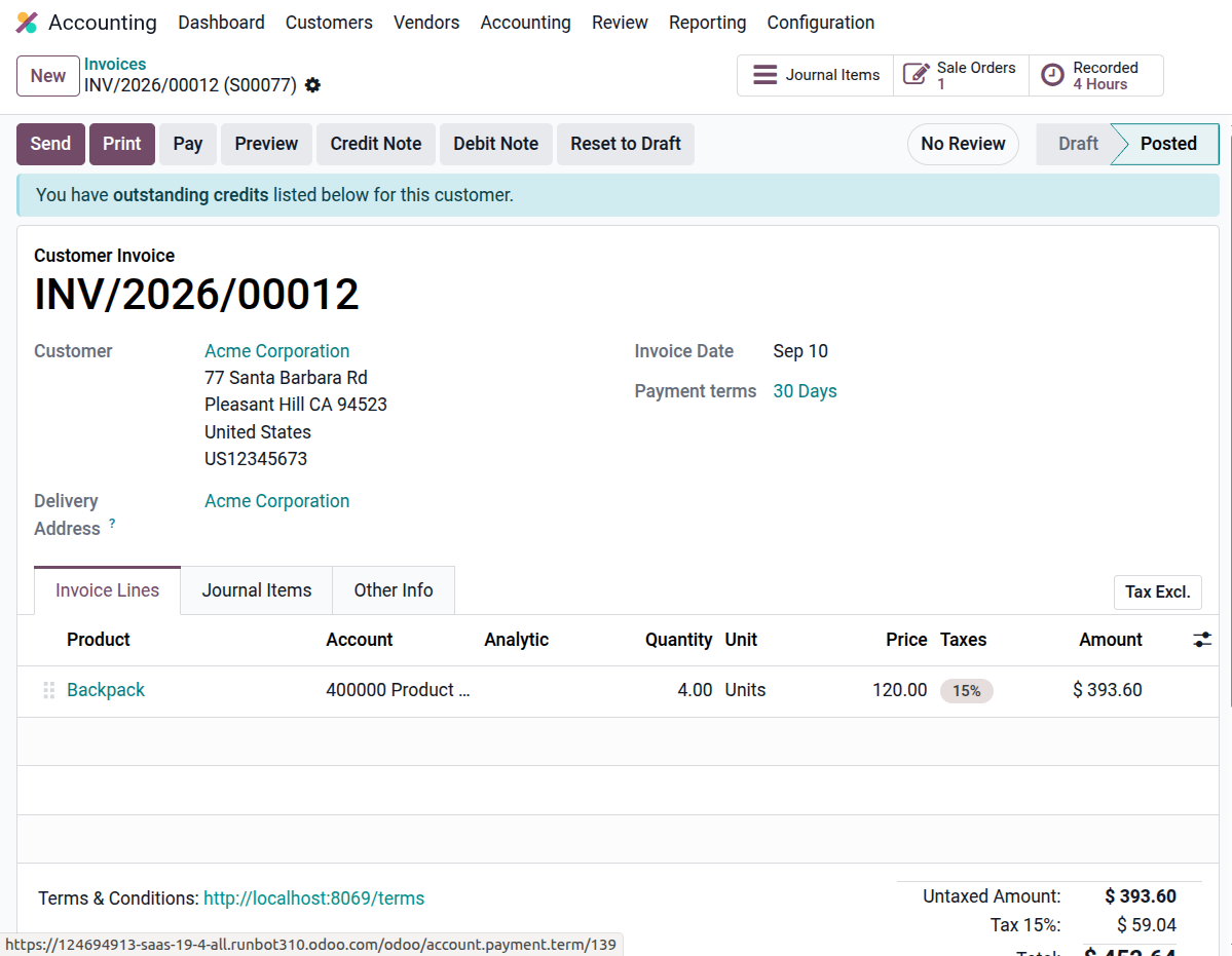 Odoo Accounting connected to multichannel sales