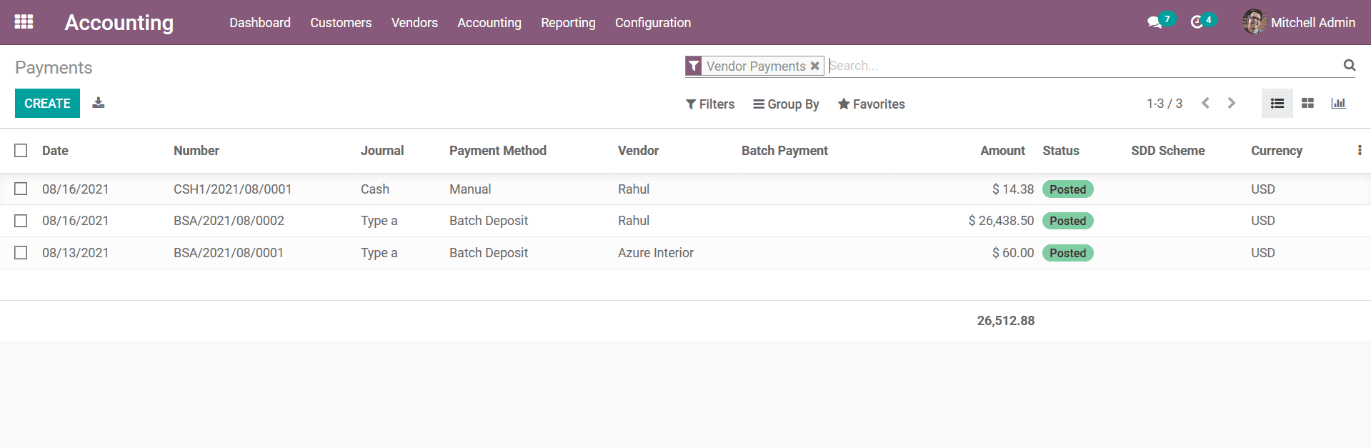 Manage the Vendor Bill Payments